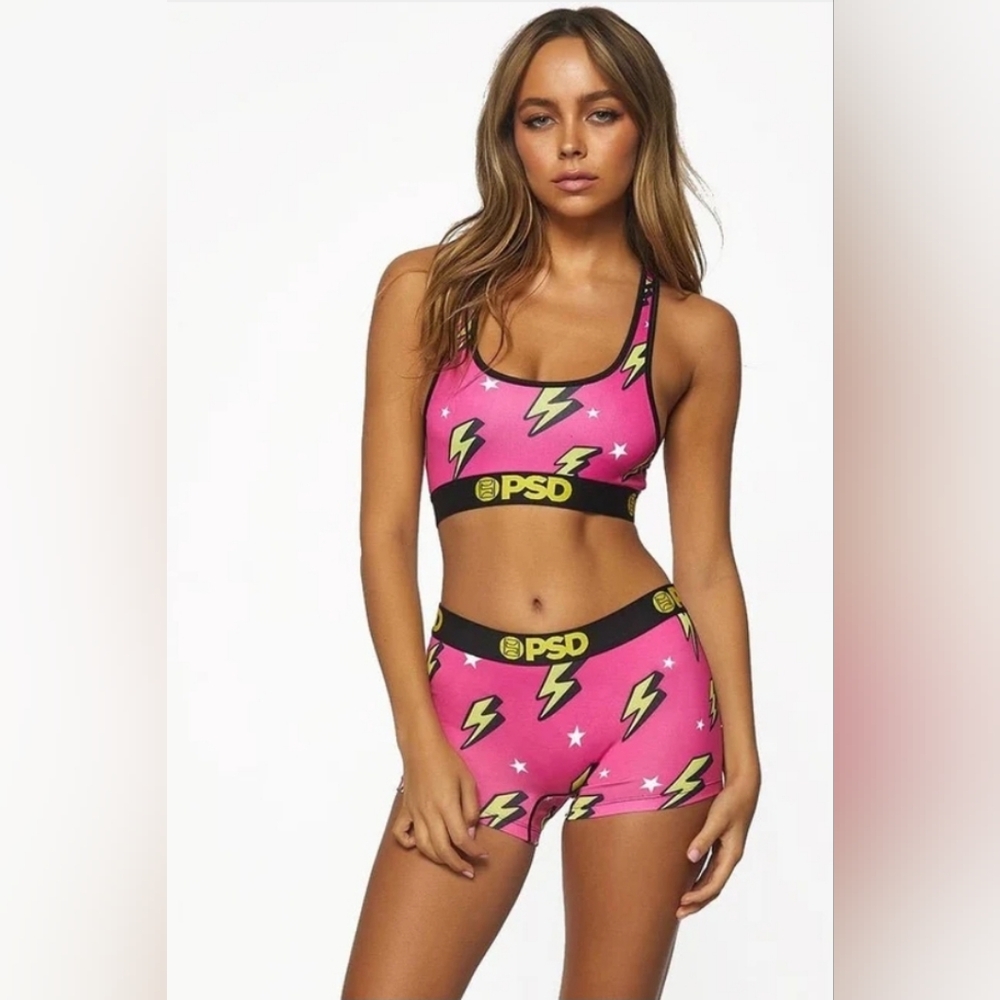 PSD Womens Lightning Pop Sports Bra Size Large